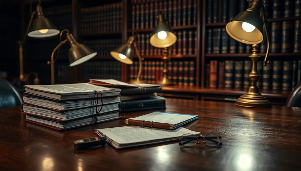 A dimly lit, polished wooden table, its surface reflecting the soft glow of several antique brass desk lamps. Atop the table, an array of sports betting resources - a stack of rule books, a well-worn notebook, a brass compass, and a pair of reading glasses. In the background, a bookshelf filled with leather-bound volumes on sports ethics and fair play. The overall atmosphere conveys a sense of thoughtful contemplation, where responsible competition and integrity are the guiding principles.
