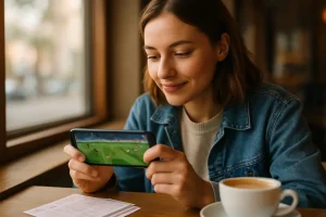 Betting influencers discussed on a laptop beside a budget notebook and phone