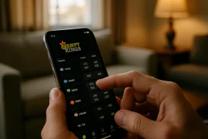DraftKings pricing comparison screen with sportsbook market data on a desk