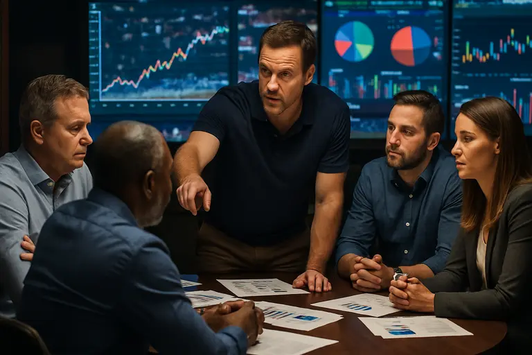 Analyst reviewing tax charts and sportsbook market notes on a desk