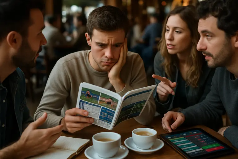 Person reviewing sportsbook market columns on a laptop and notebook