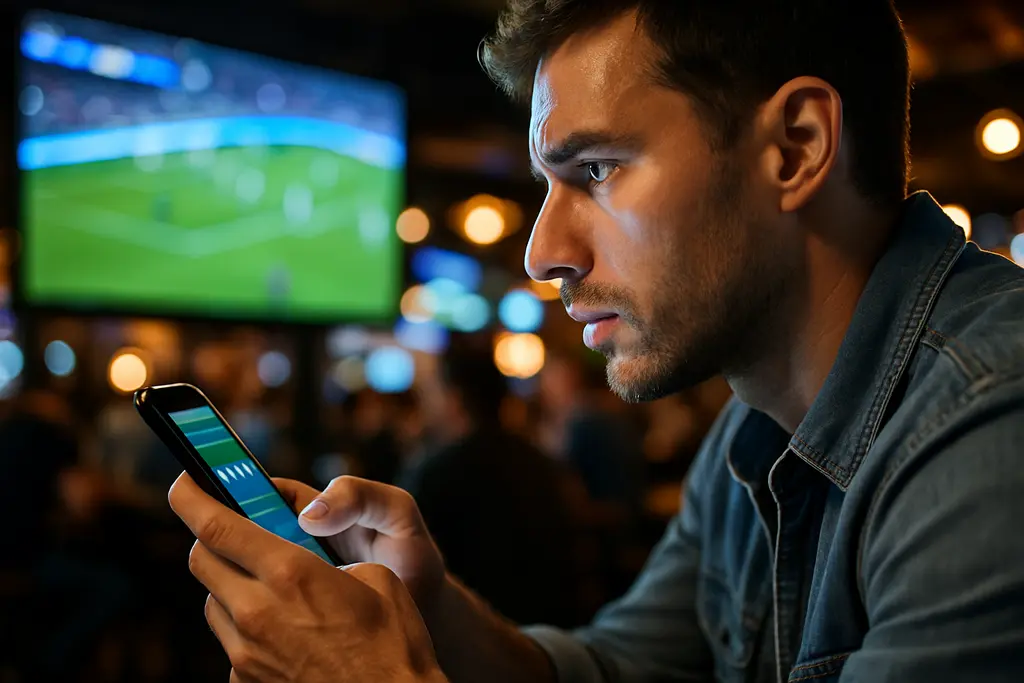Analyst dashboard showing live betting insights during a professional football game