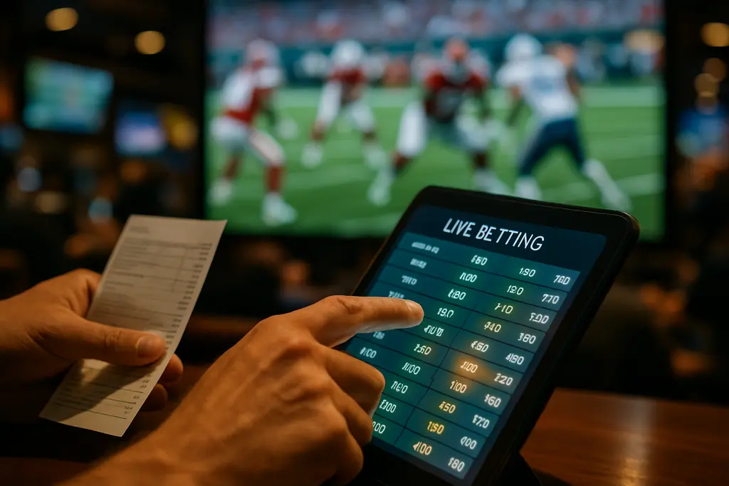 NFL margins dashboard comparing spreads, totals, and parlays on a sportsbook screen
