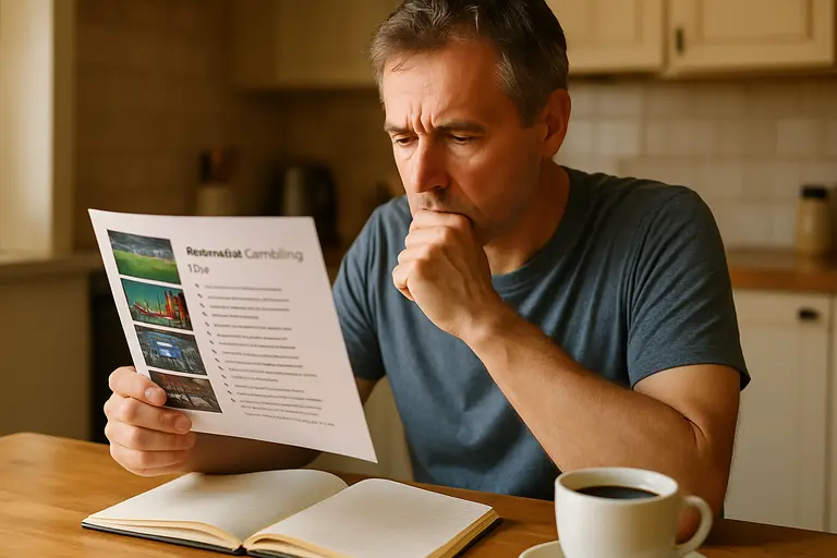 Person reviewing account limits and betting records at a laptop