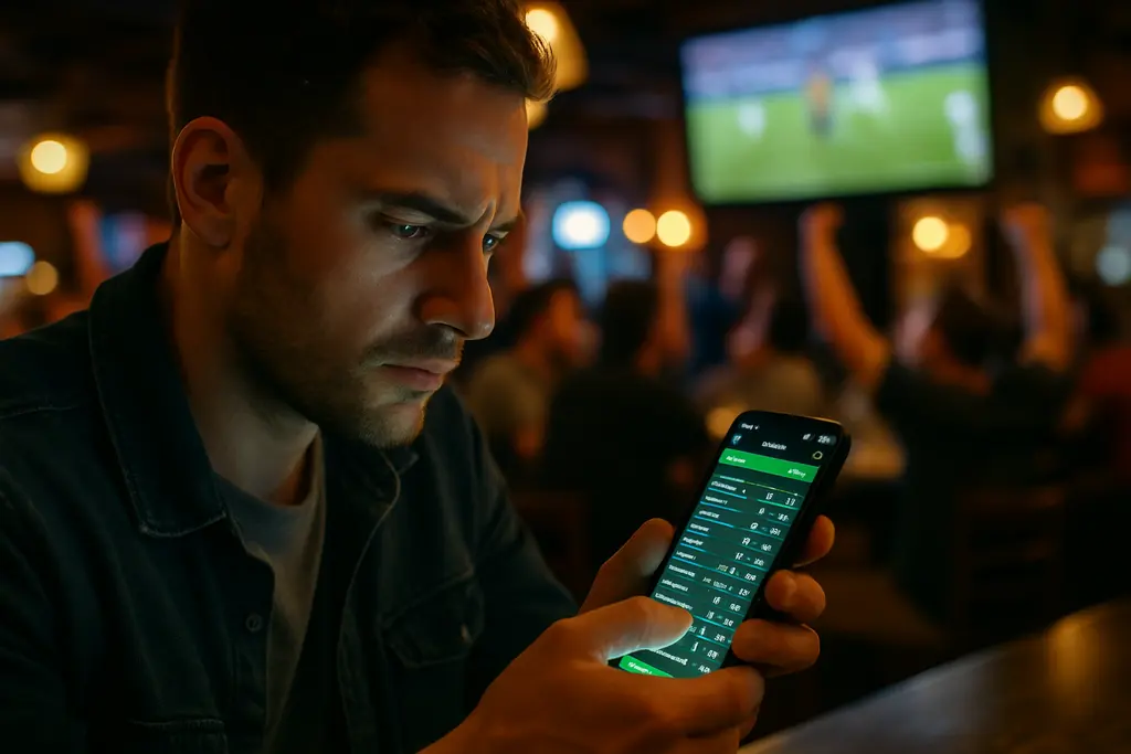 Analyst comparing prediction markets rules and sports betting notes on a laptop